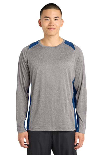 Sport-Tek® Long Sleeve Heather Colorblock Contender™ Tee