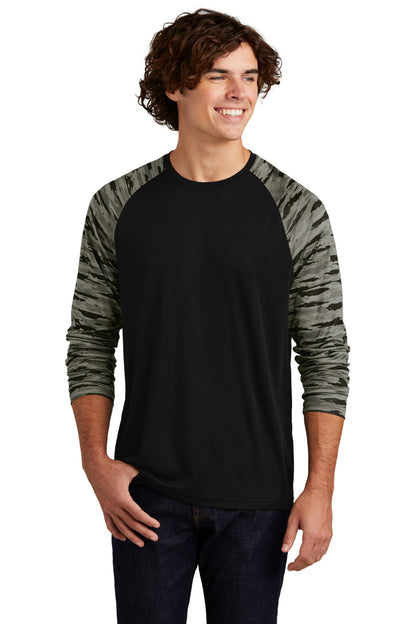 Sport-Tek? Drift Camo Colorblock Long Sleeve Tee ST376L
