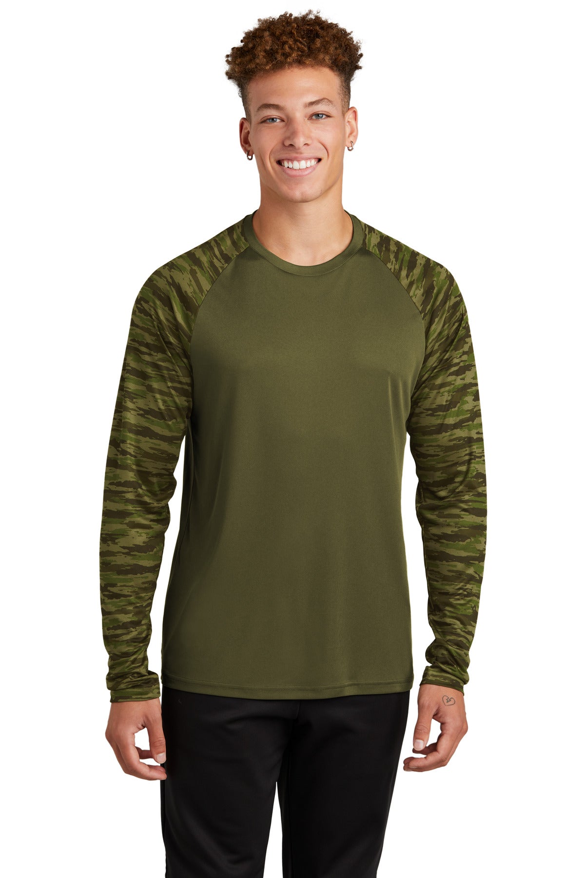 Sport-Tek? Drift Camo Colorblock Long Sleeve Tee ST376L