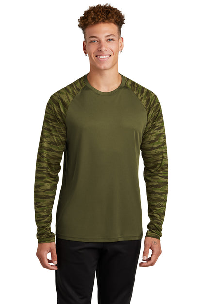 Sport-Tek? Drift Camo Colorblock Long Sleeve Tee ST376L