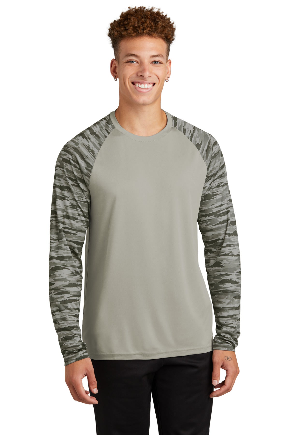 Sport-Tek? Drift Camo Colorblock Long Sleeve Tee ST376L