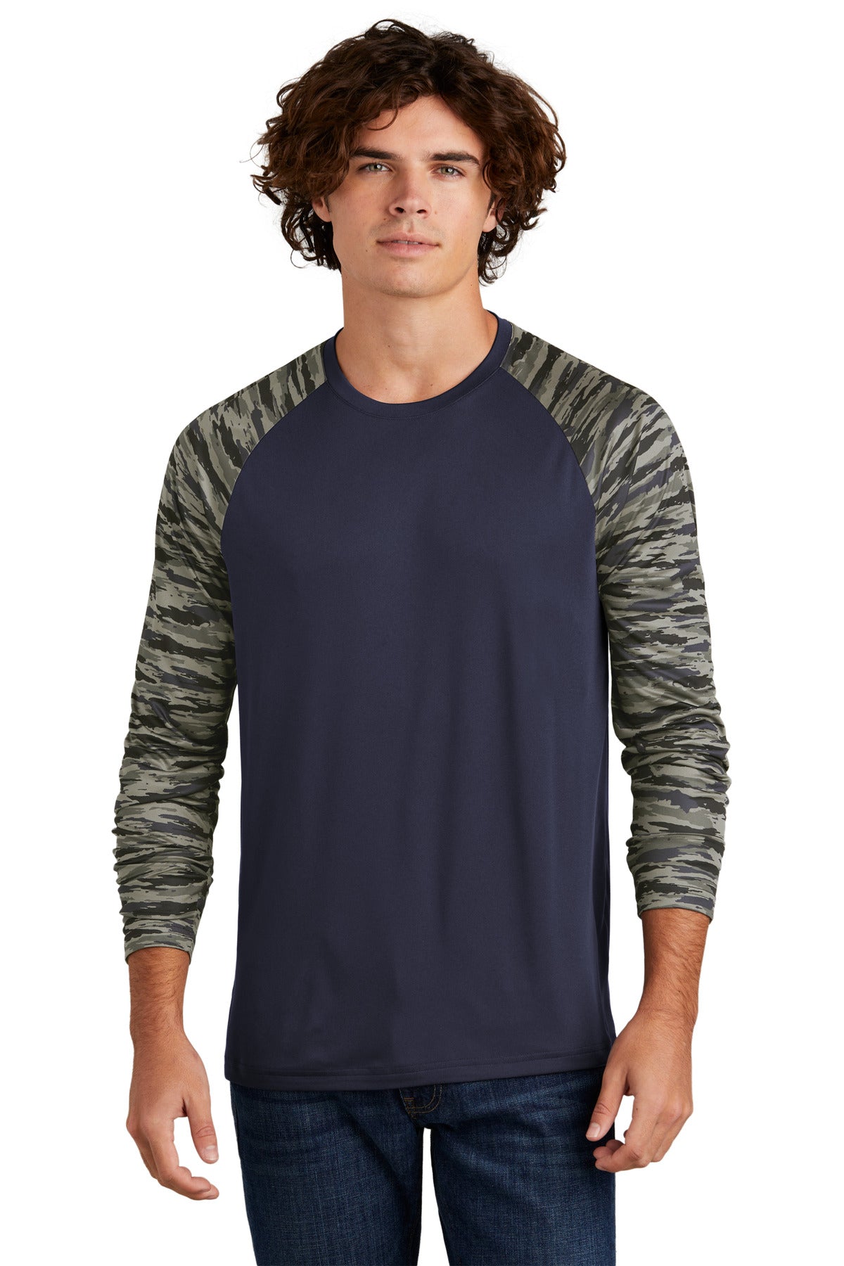 Sport-Tek? Drift Camo Colorblock Long Sleeve Tee ST376L