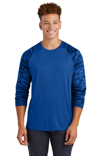 Sport-Tek? Drift Camo Colorblock Long Sleeve Tee ST376L