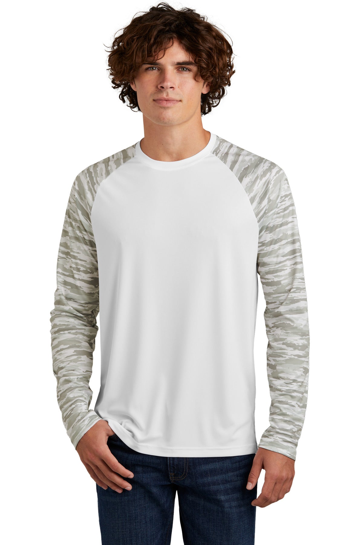 Sport-Tek? Drift Camo Colorblock Long Sleeve Tee ST376L