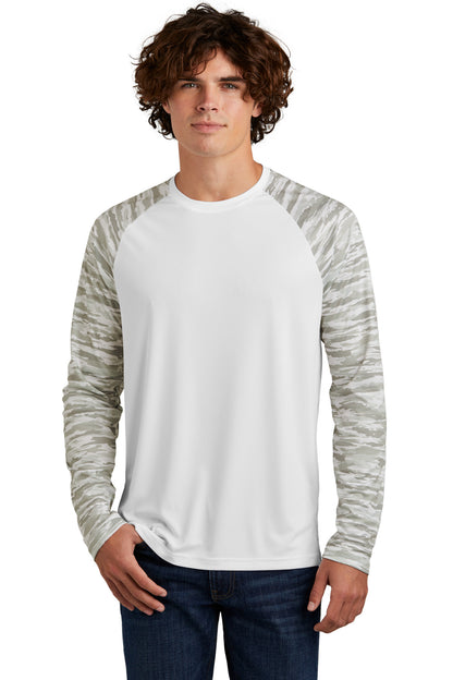 Sport-Tek? Drift Camo Colorblock Long Sleeve Tee ST376L