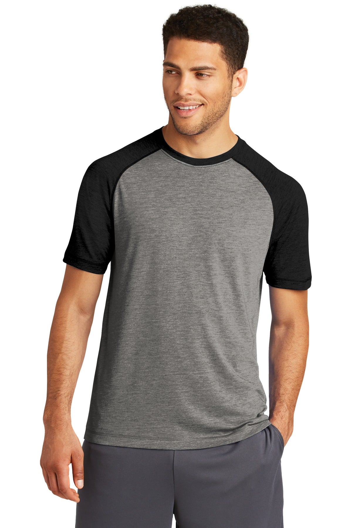 Sport-Tek ? PosiCharge ? Tri-Blend Wicking Raglan Tee.