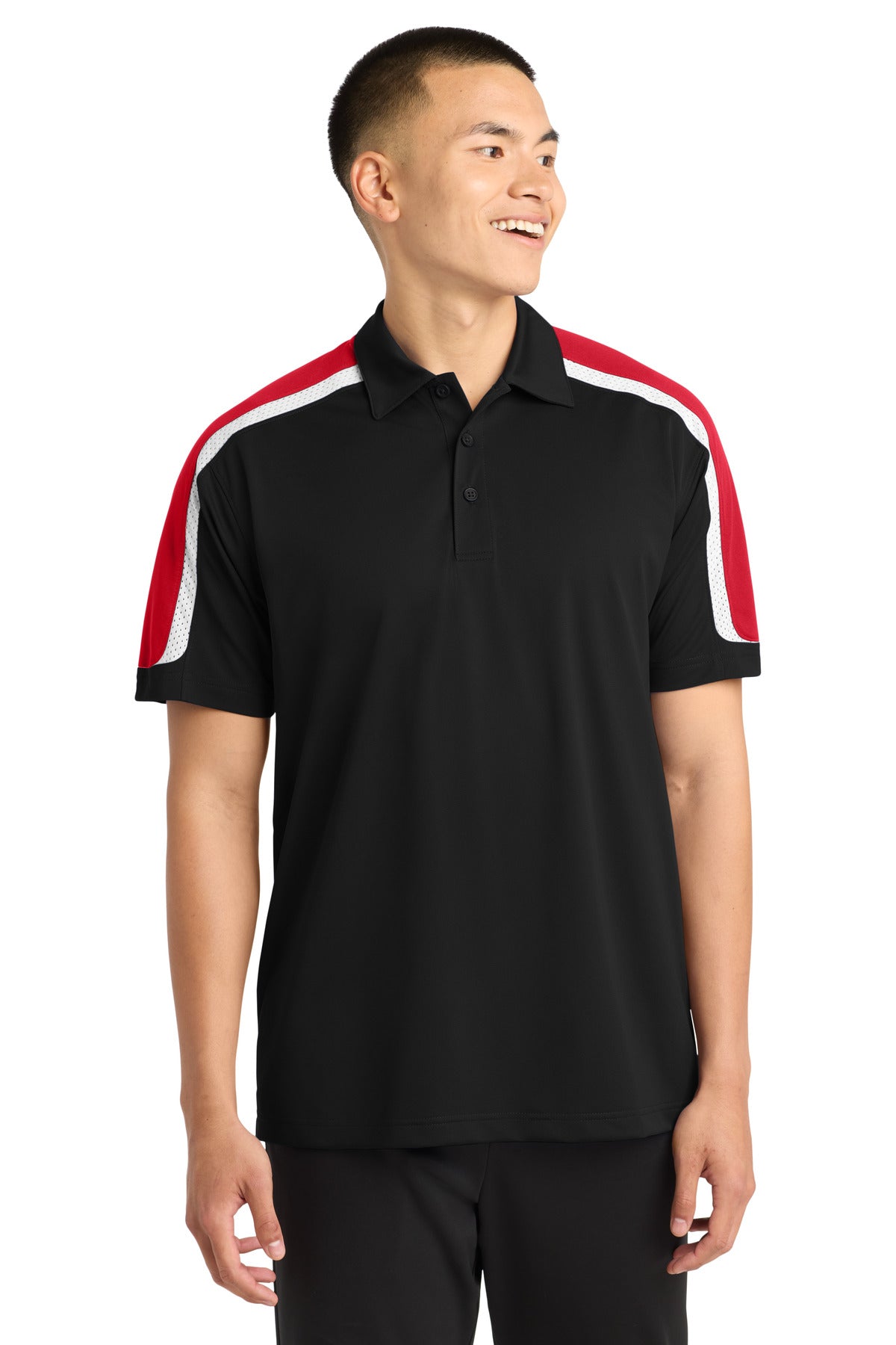 Sport-Tek® Tricolor Shoulder Micropique Sport-Wick® Polo