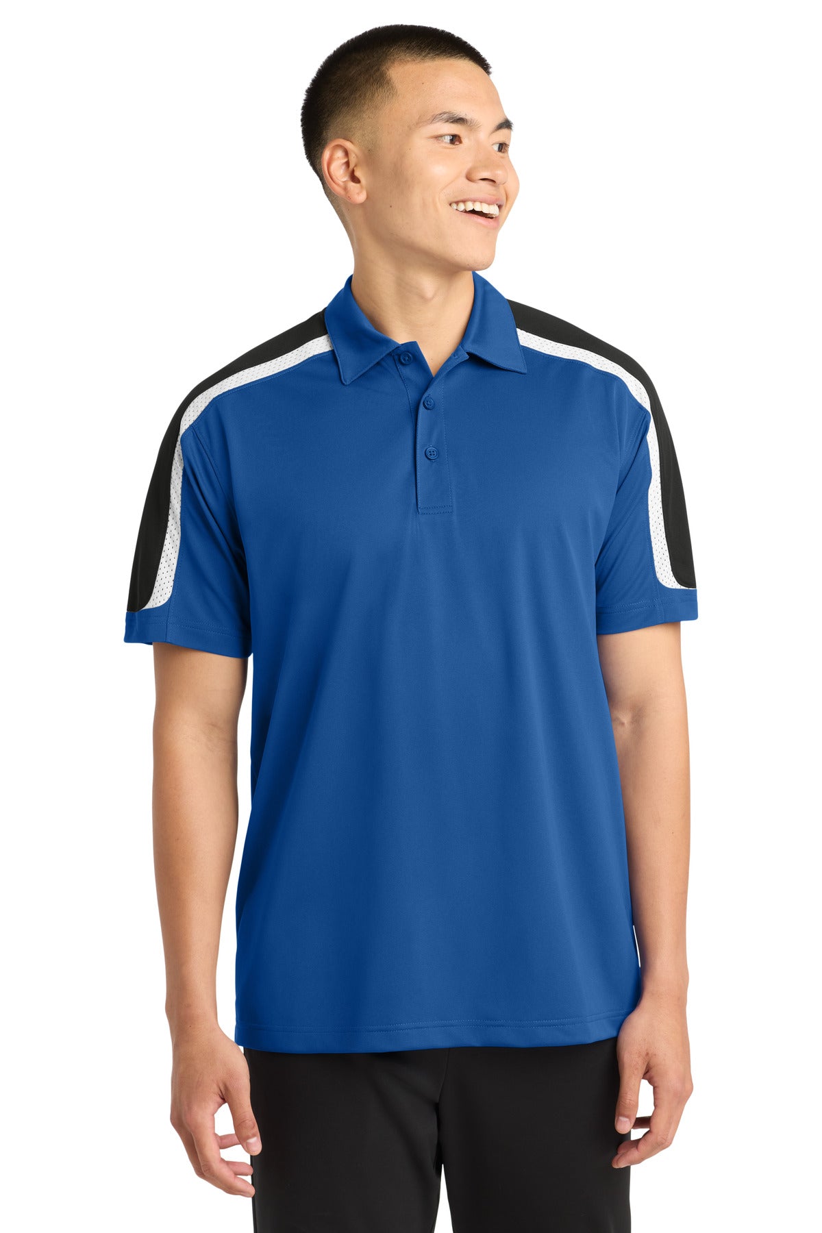 Sport-Tek® Tricolor Shoulder Micropique Sport-Wick® Polo