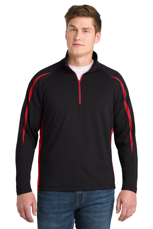 Sport-Tek® Sport-Wick® Stretch 1/4-Zip Colorblock Pullover
