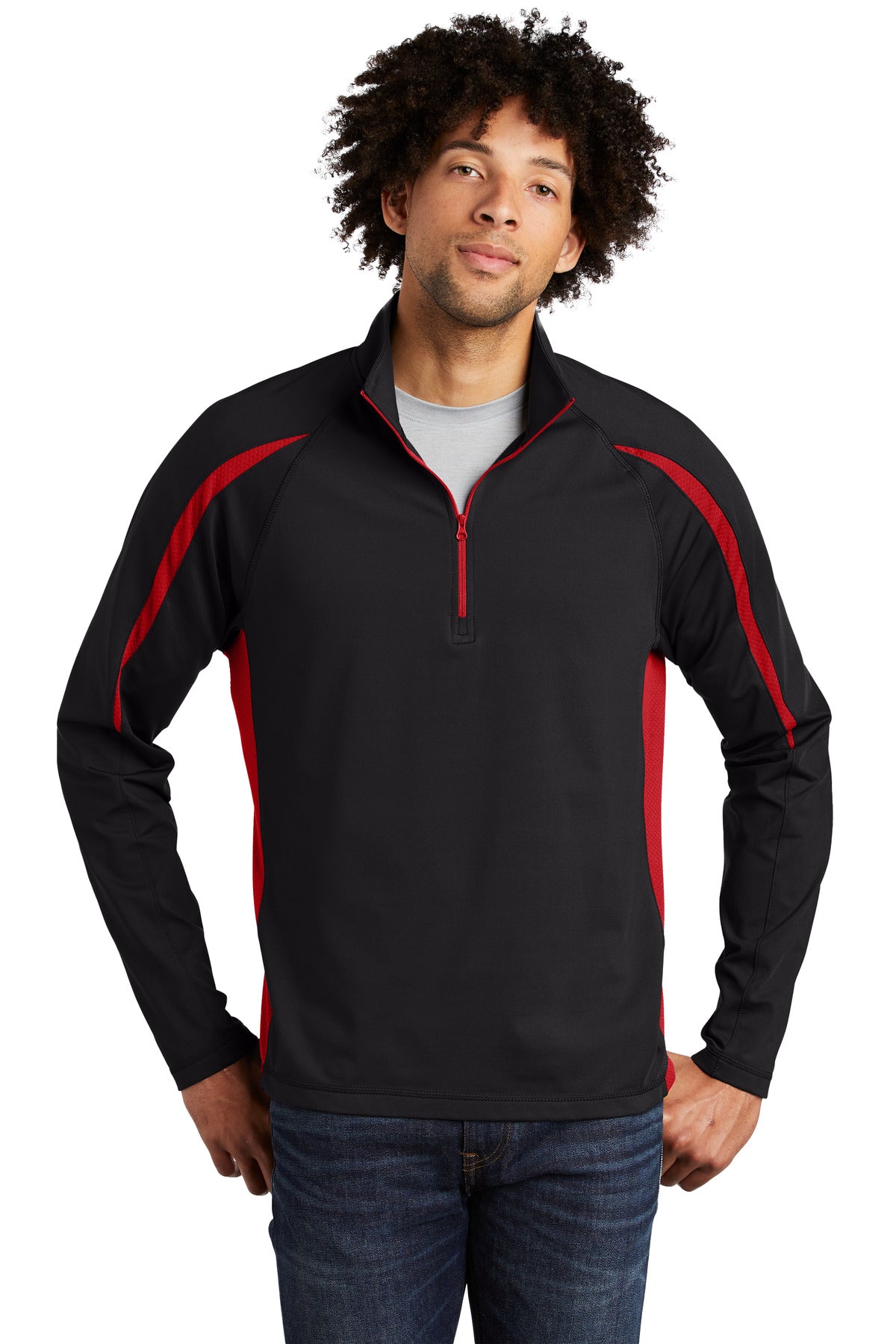Sport-Tek? Sport-Wick? Stretch 1/2-Zip Colorblock Pullo