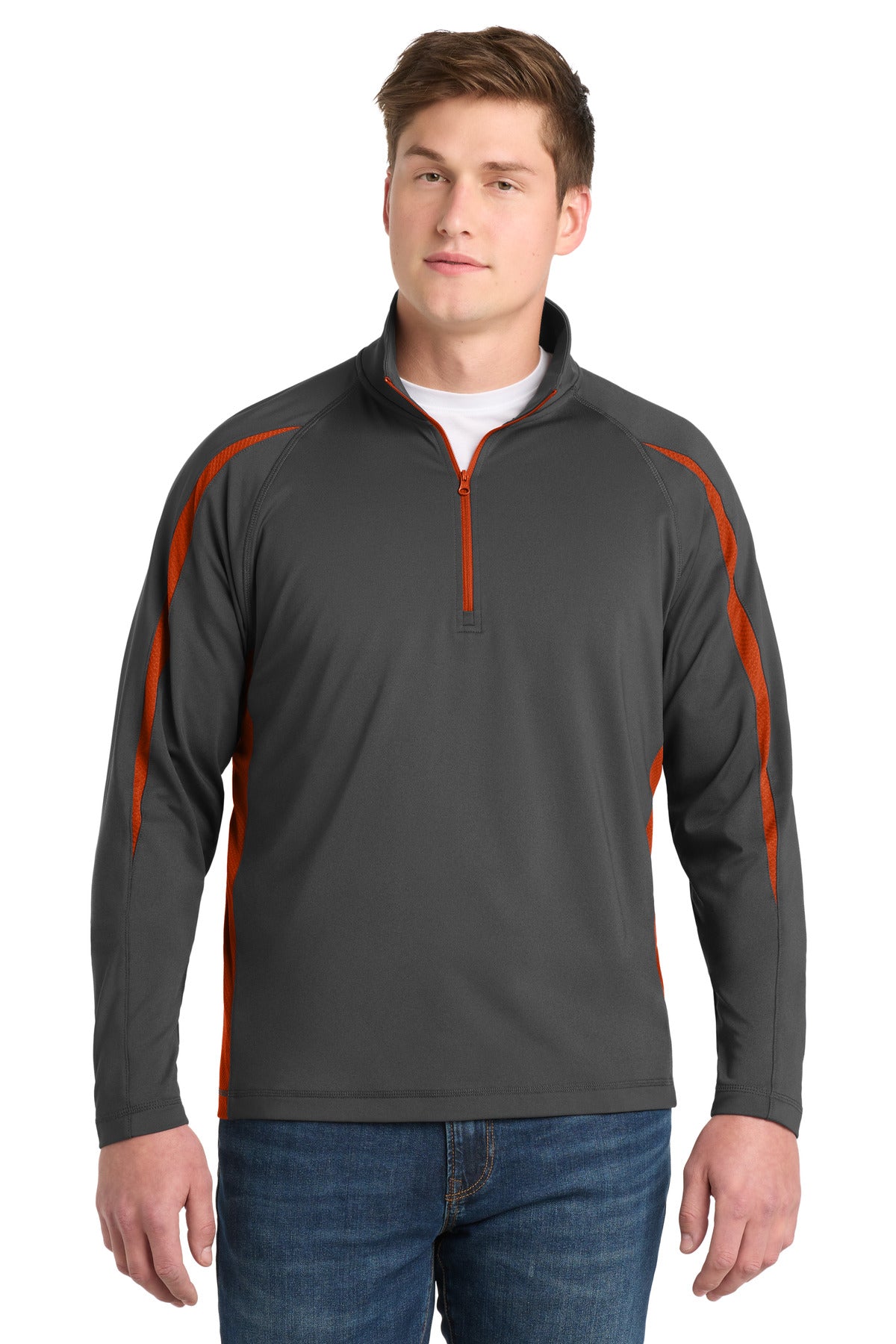 Sport-Tek® Sport-Wick® Stretch 1/4-Zip Colorblock Pullover