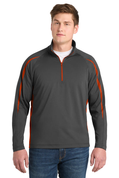 Sport-Tek® Sport-Wick® Stretch 1/4-Zip Colorblock Pullover