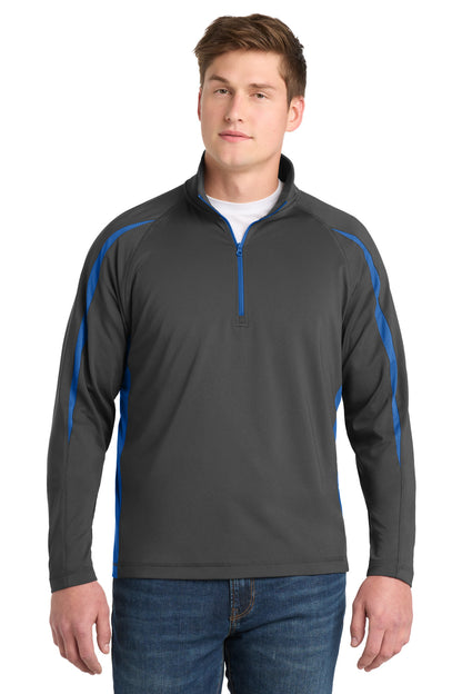 Sport-Tek® Sport-Wick® Stretch 1/4-Zip Colorblock Pullover