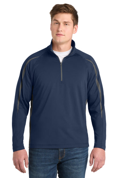 Sport-Tek® Sport-Wick® Stretch 1/4-Zip Colorblock Pullover