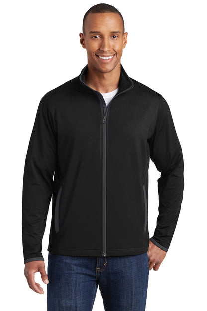 Sport-Tek? Sport-Wick? Stretch Contrast Full-Zip Jacket