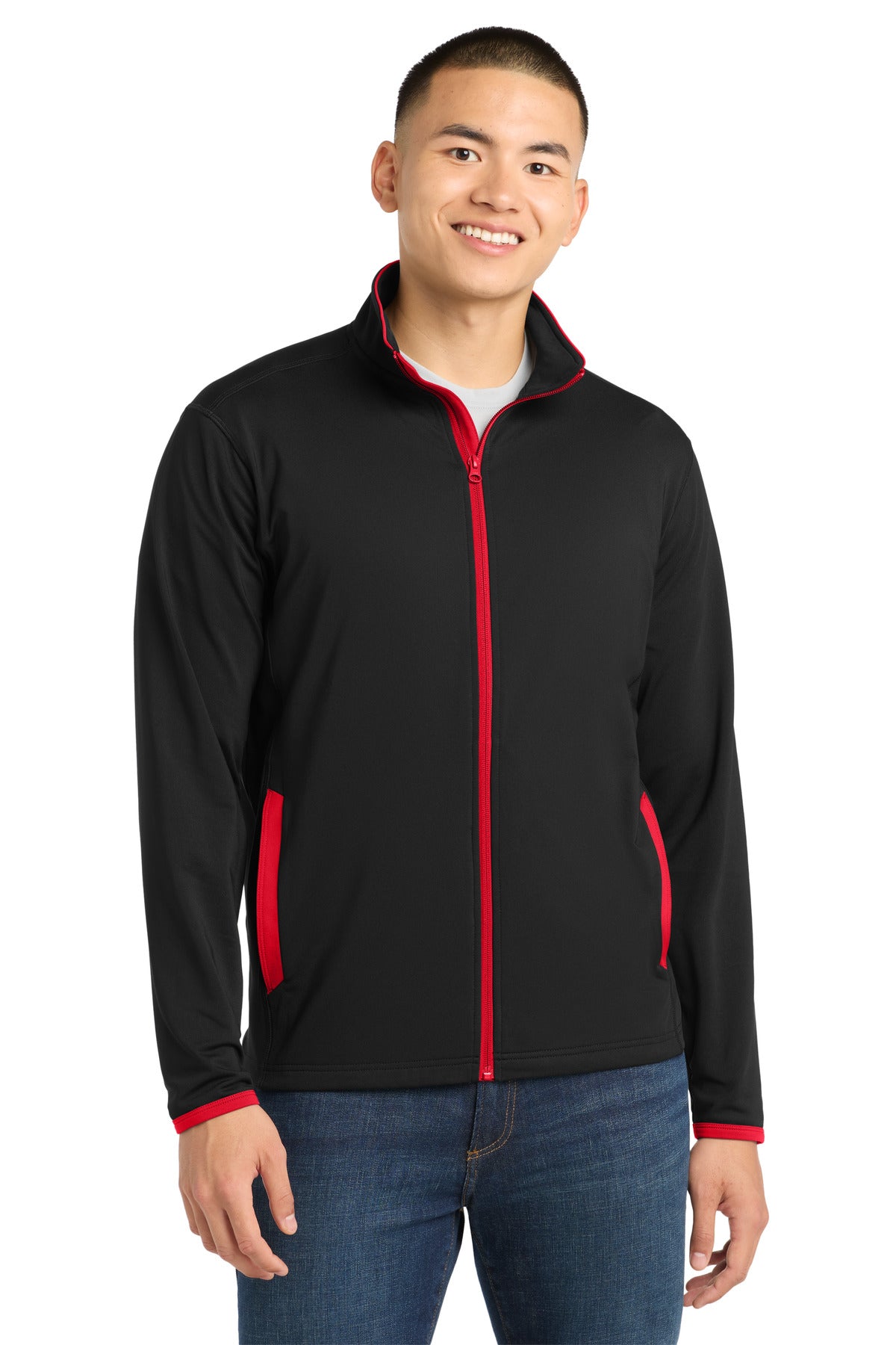 Sport-Tek® Sport-Wick® Stretch Contrast Full-Zip Jacket