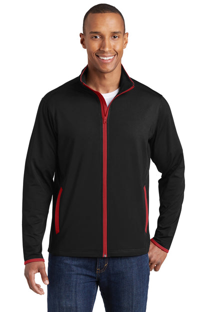Sport-Tek? Sport-Wick? Stretch Contrast Full-Zip Jacket