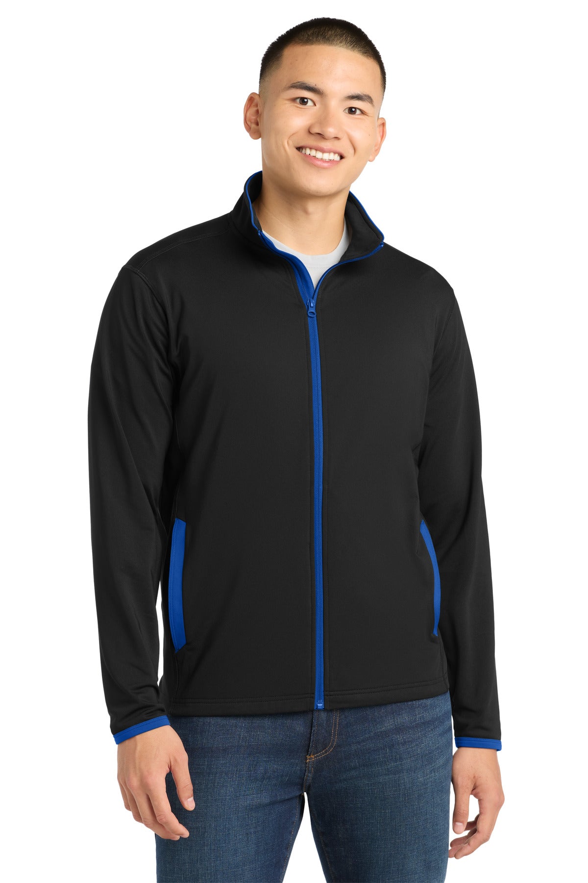 Sport-Tek® Sport-Wick® Stretch Contrast Full-Zip Jacket