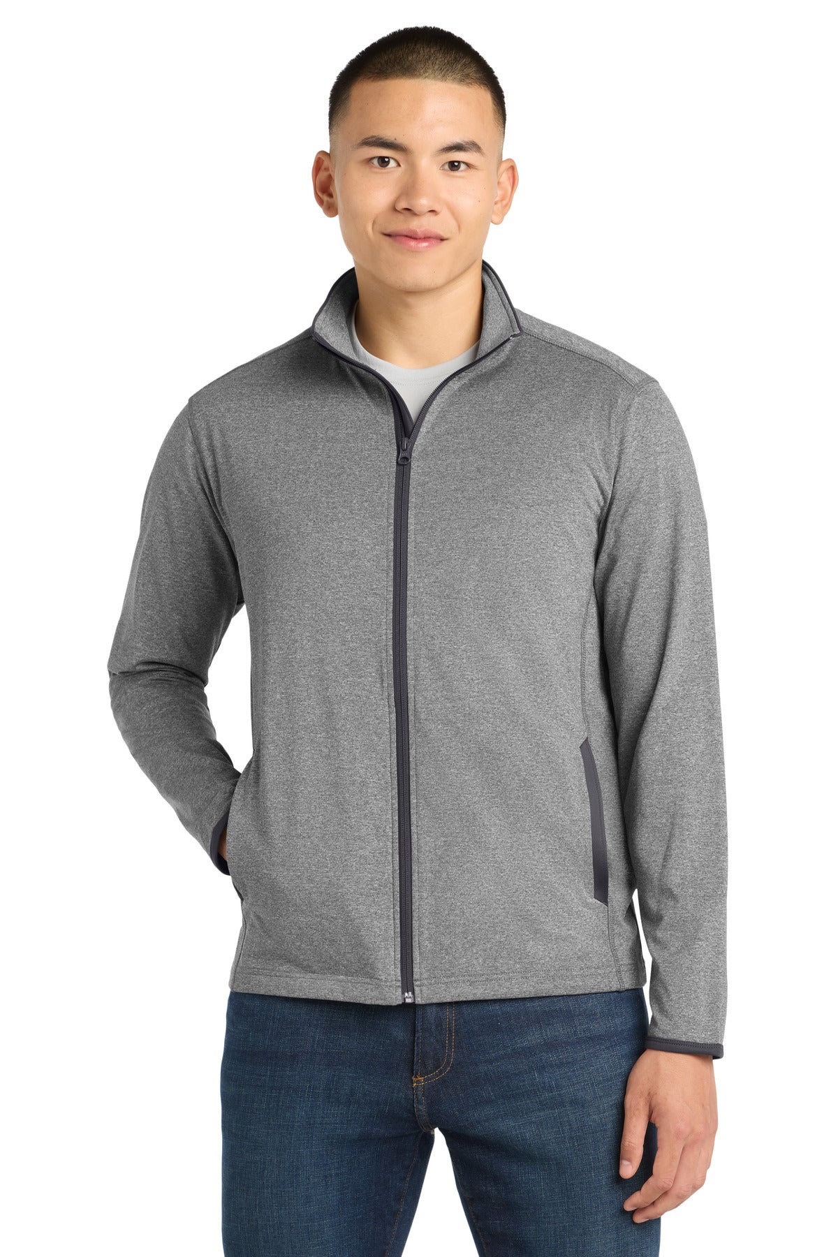 Sport-Tek® Sport-Wick® Stretch Contrast Full-Zip Jacket