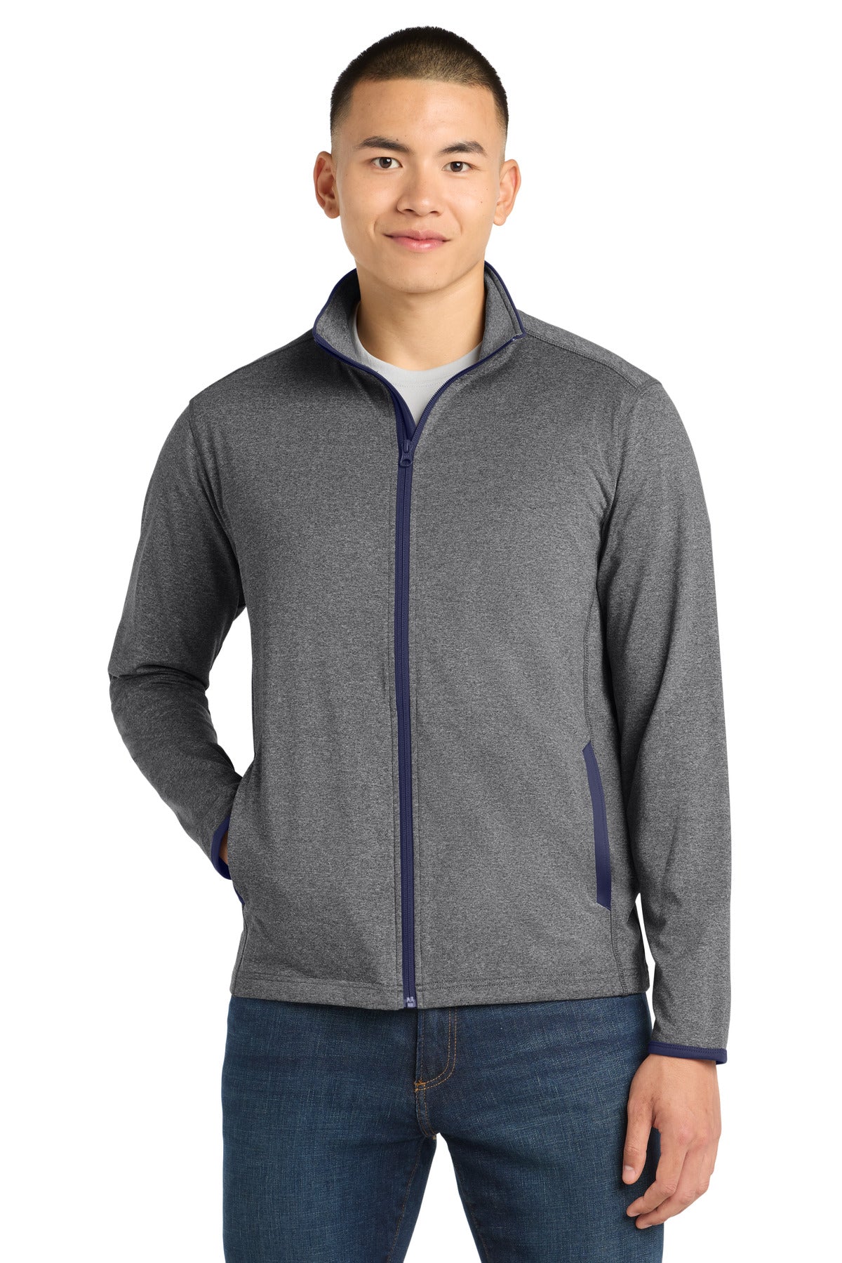 Sport-Tek® Sport-Wick® Stretch Contrast Full-Zip Jacket
