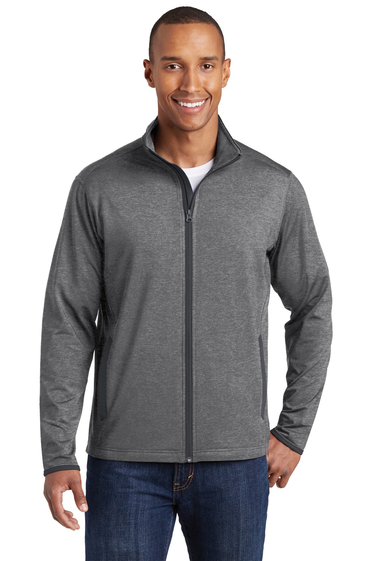 Sport-Tek? Sport-Wick? Stretch Contrast Full-Zip Jacket