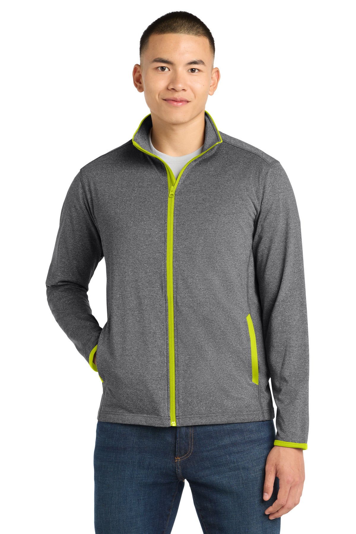Sport-Tek® Sport-Wick® Stretch Contrast Full-Zip Jacket
