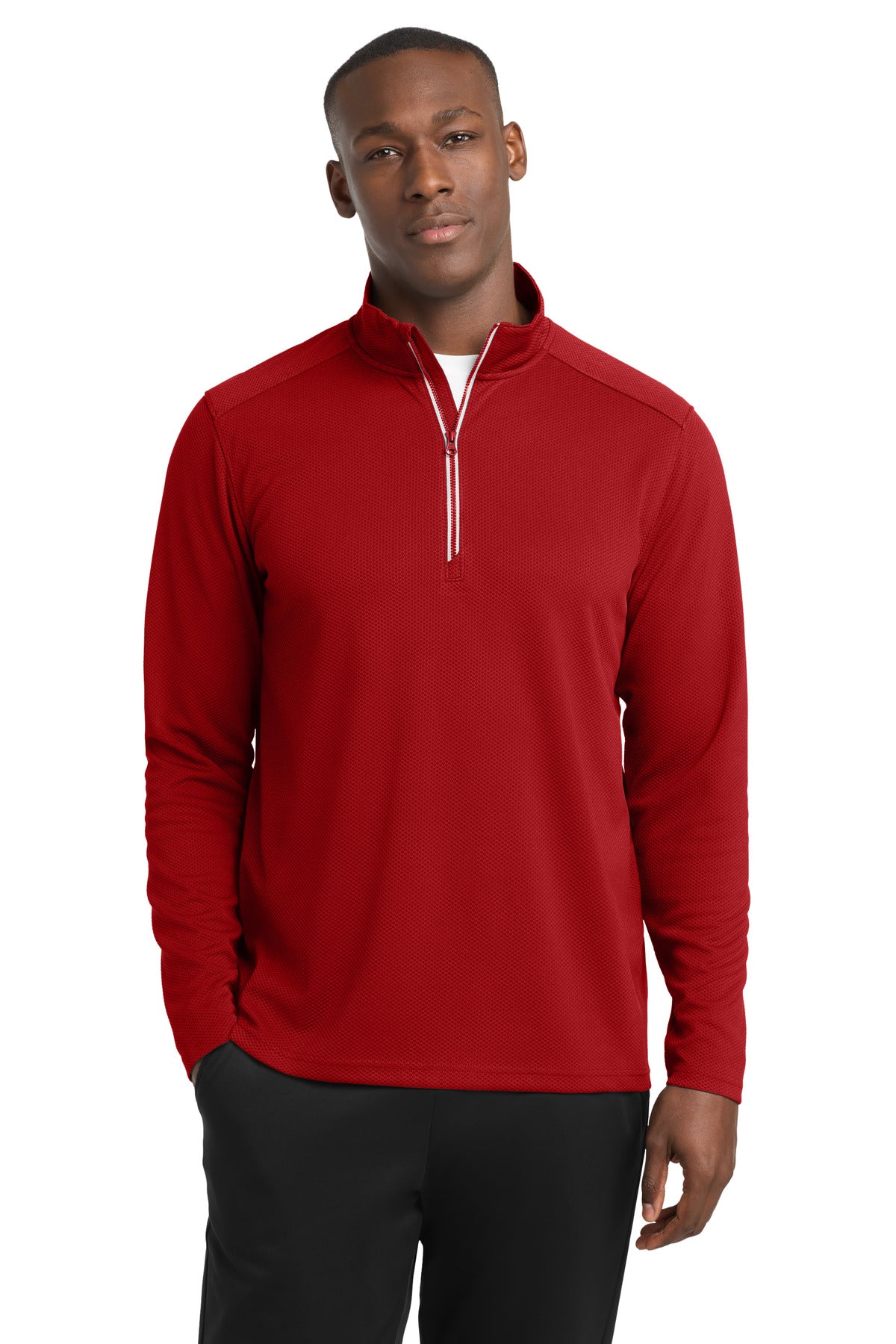 Sport-Tek® Sport-Wick® Textured 1/4-Zip Pullover