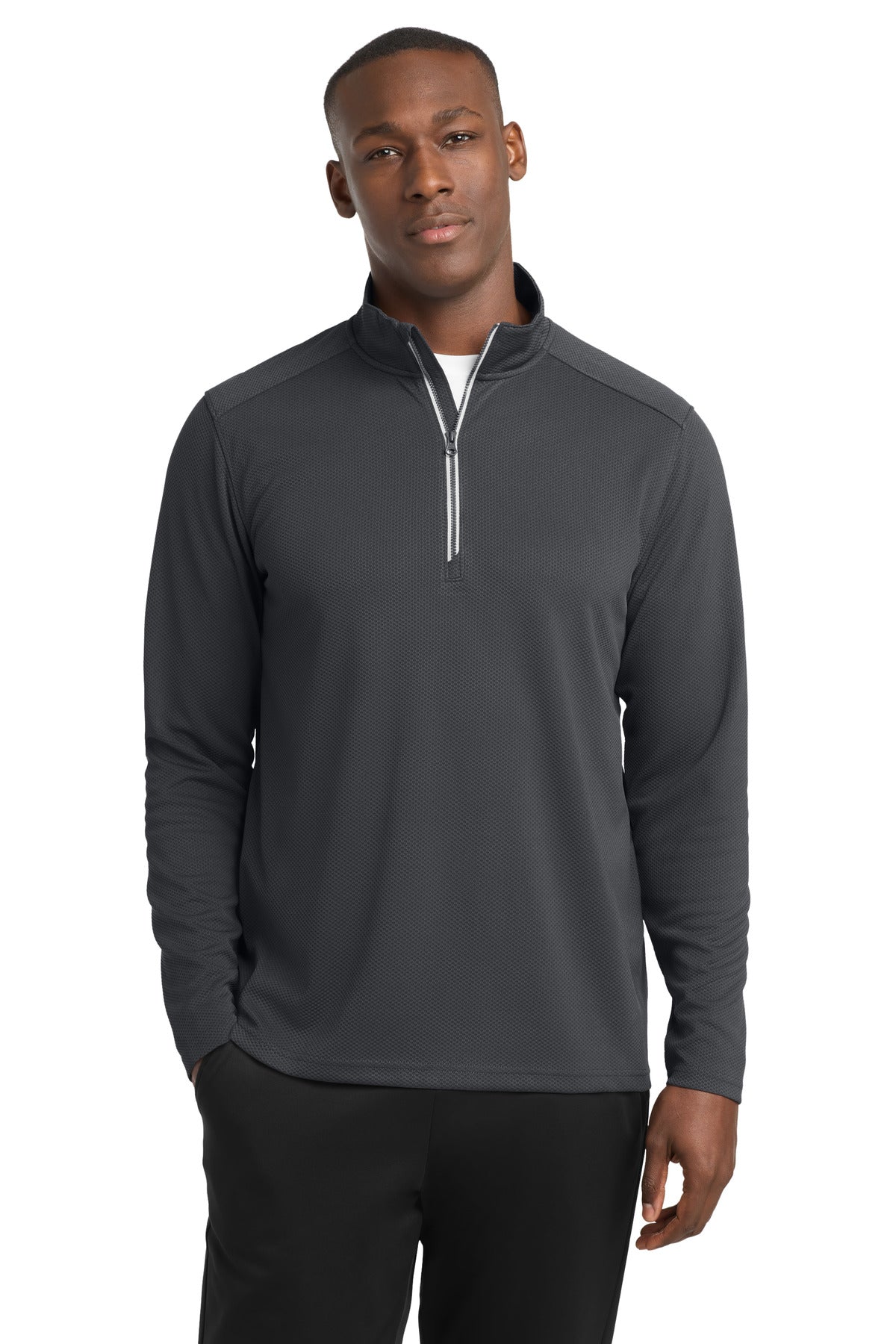 Sport-Tek® Sport-Wick® Textured 1/4-Zip Pullover