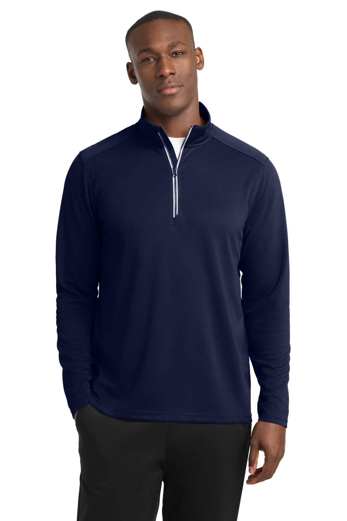 Sport-Tek® Sport-Wick® Textured 1/4-Zip Pullover