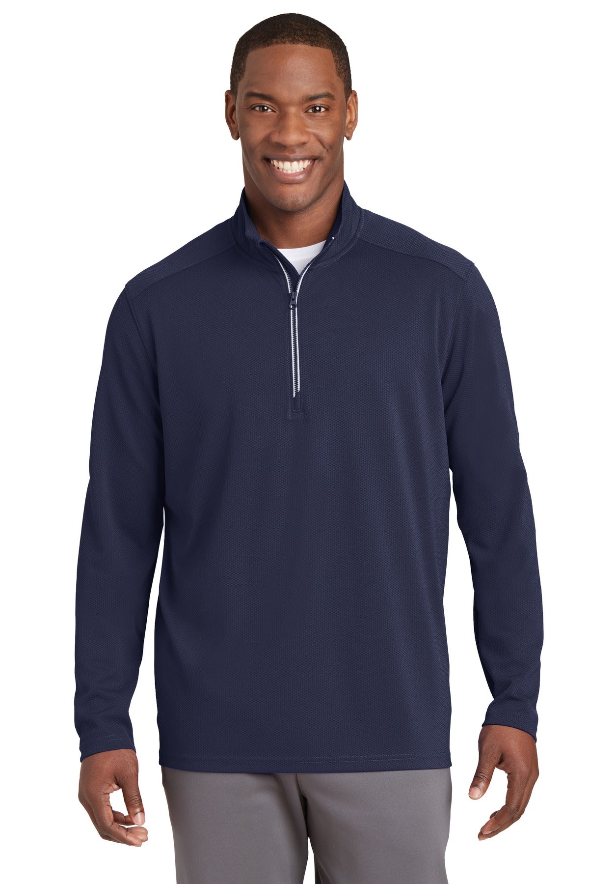 Sport-Tek? Sport-Wick? Textured 1/4-Zip Pullover.  ST86