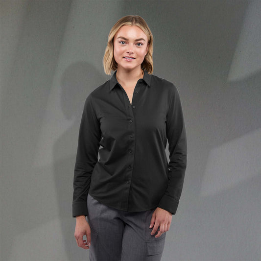 TATRA Eco Long Sleeve Knit Button Up Shirt-Women's - TM97746