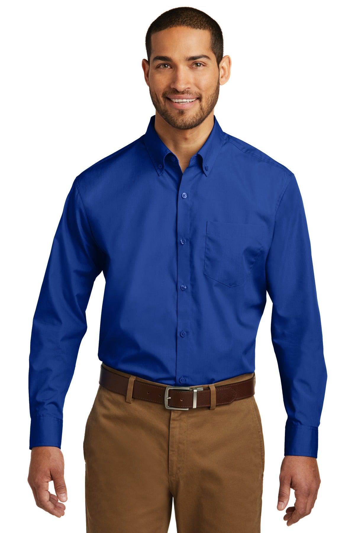 Port Authority? Tall Long Sleeve Carefree Poplin Shirt.