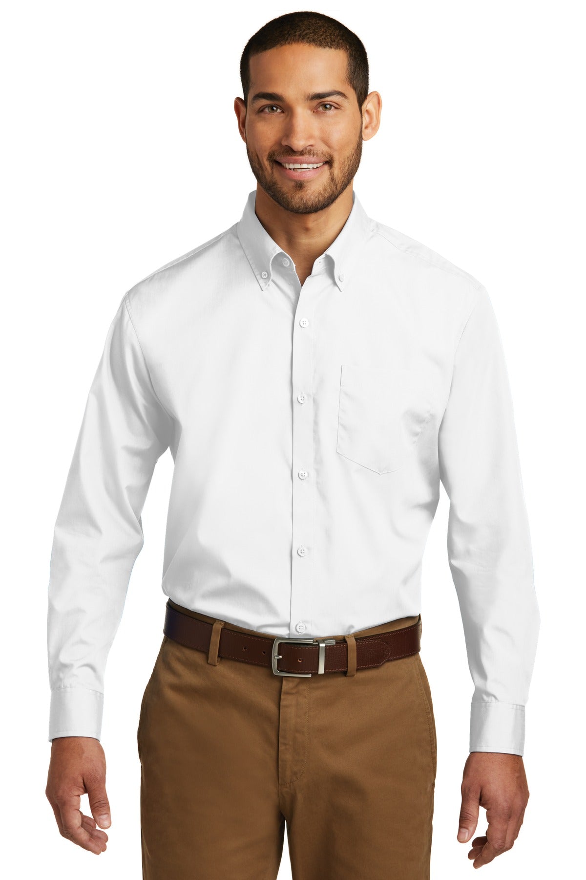 Port Authority? Tall Long Sleeve Carefree Poplin Shirt.