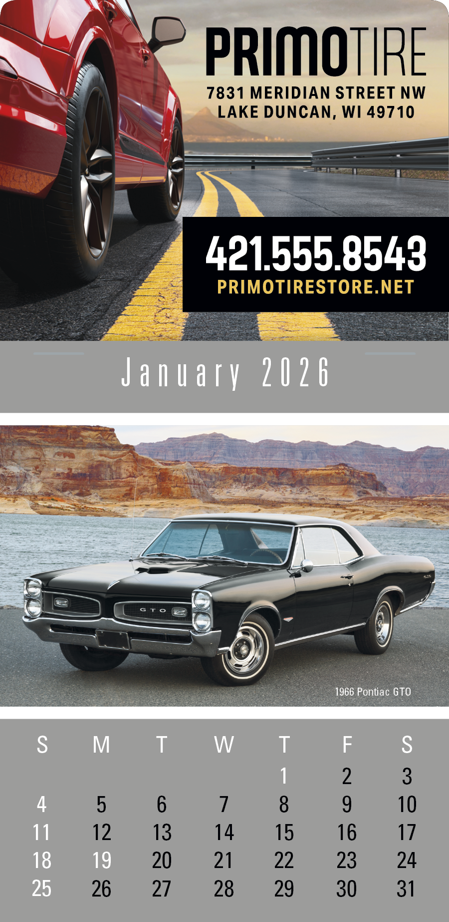 Triumph Calendars PressNStick FullColor Header Cruisin Cars Calendar-V7899FC