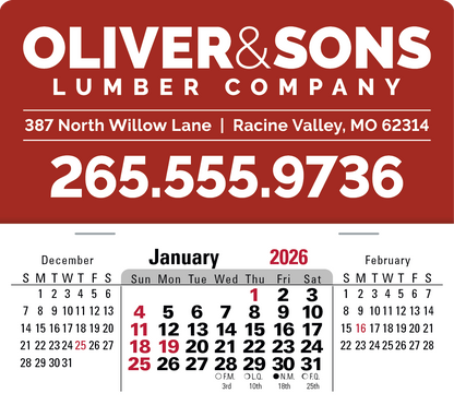 Triumph Calendars PressNStick XL Header with 3Month Horizontal Calendar-V8858