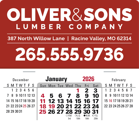Triumph Calendars PressNStick XL Header with 3Month Horizontal Calendar-V8858