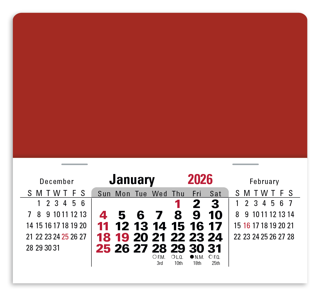 Triumph Calendars PressNStick XL Header with 3Month Horizontal Calendar-V8858