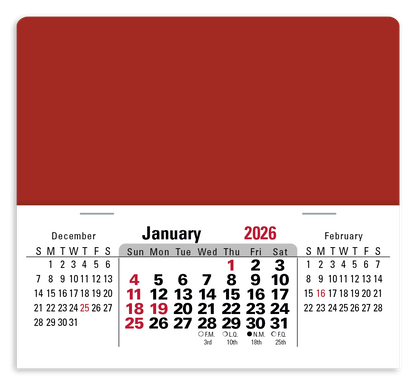 Triumph Calendars PressNStick XL Header with 3Month Horizontal Calendar-V8858