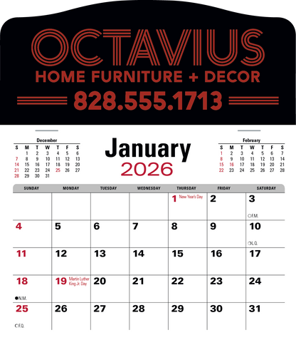 Triumph Calendars PressNStick Jumbo Header with 3Month Calendar-V8860