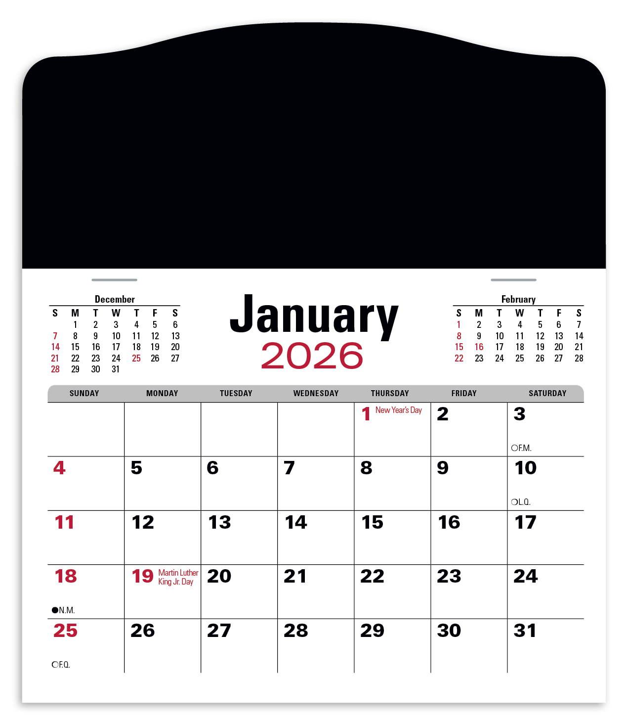 Triumph Calendars PressNStick Jumbo Header with 3Month Calendar-V8860