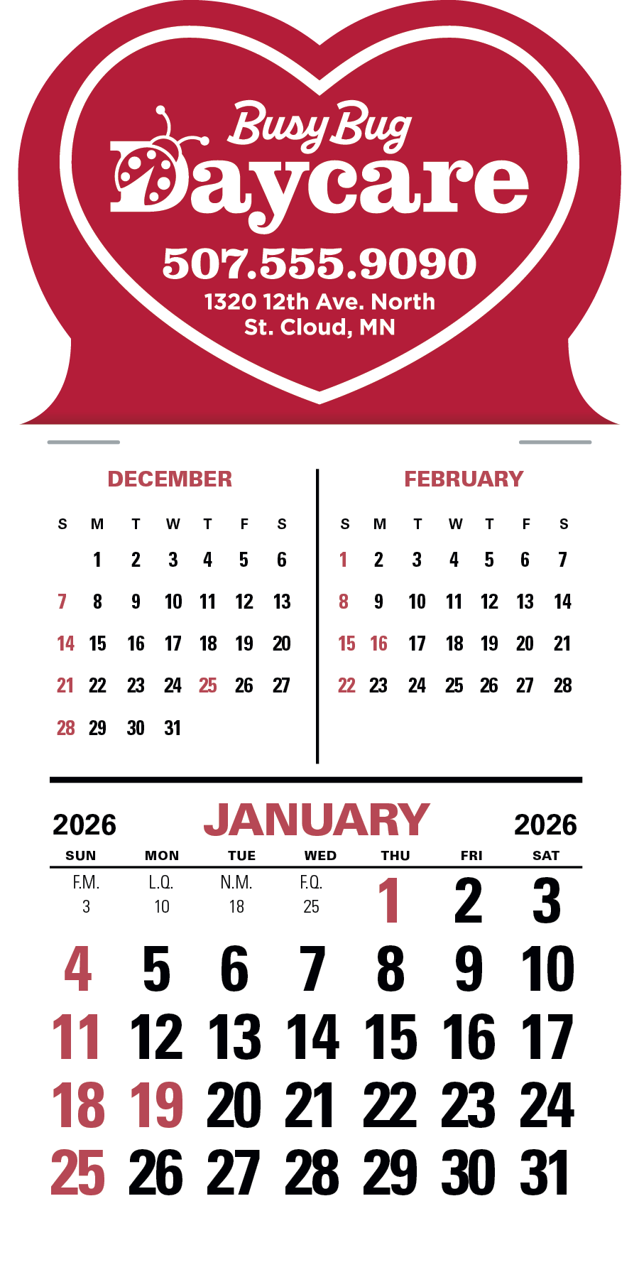 Triumph Calendars PressNStick 3Month Vertical Calendar-V8873