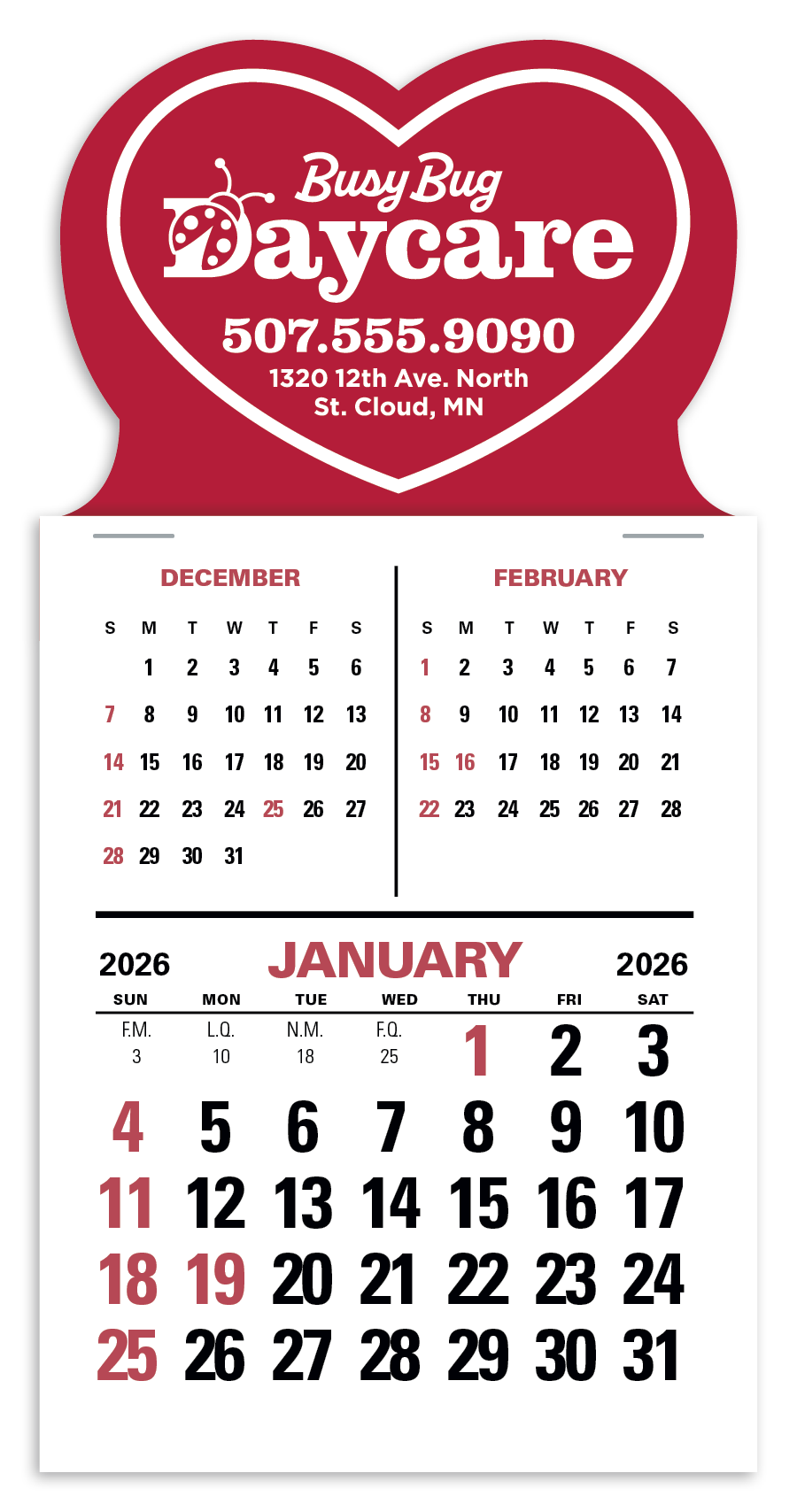 Triumph Calendars PressNStick 3Month Vertical Calendar-V8873
