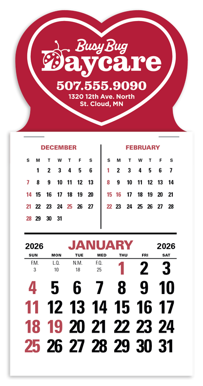 Triumph Calendars PressNStick 3Month Vertical Calendar-V8873