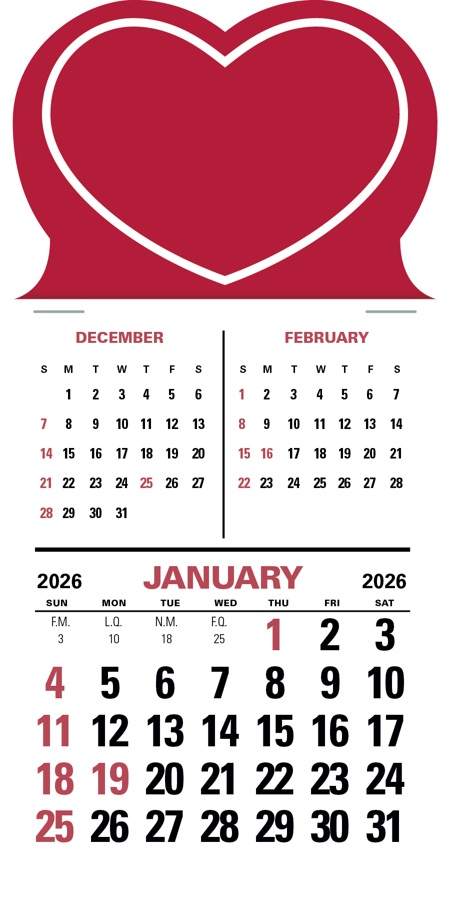 Triumph Calendars PressNStick 3Month Vertical Calendar-V8873