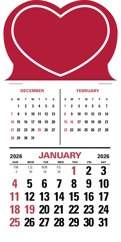 Triumph Calendars PressNStick 3Month Vertical Calendar-V8873