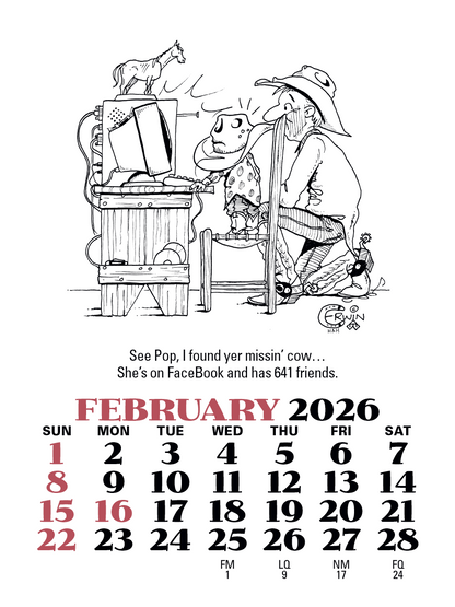Triumph Calendars PressNStick Cowboy Calendar-V8879