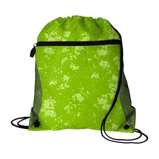 Good Value Distressed Printed Mesh Pocket Drawcord-VBAG018