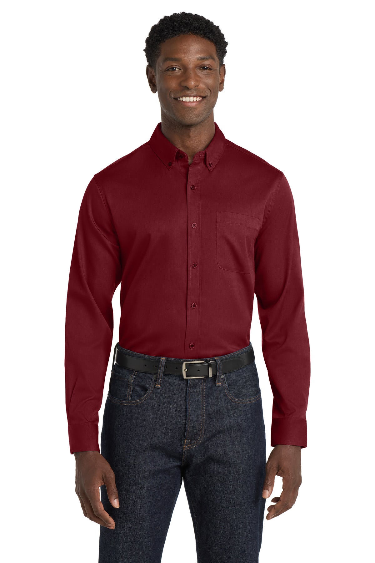 Port Authority? Long Sleeve SuperPro React? Twill Shirt