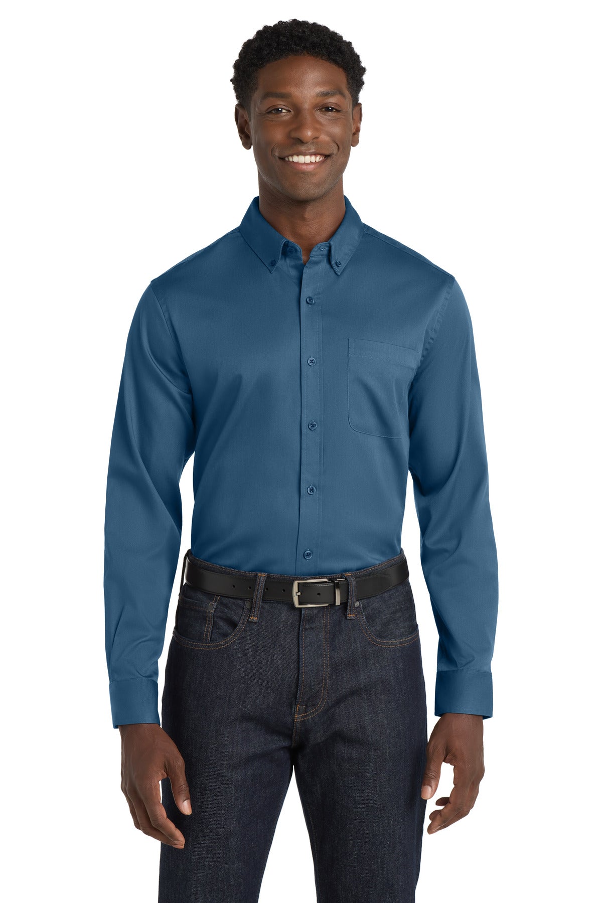 Port Authority? Long Sleeve SuperPro React? Twill Shirt