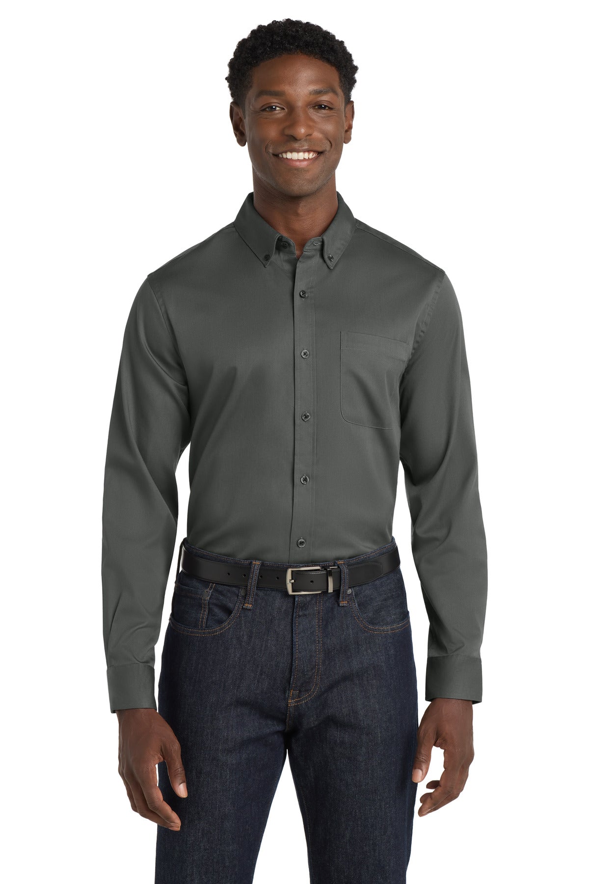 Port Authority? Long Sleeve SuperPro React? Twill Shirt